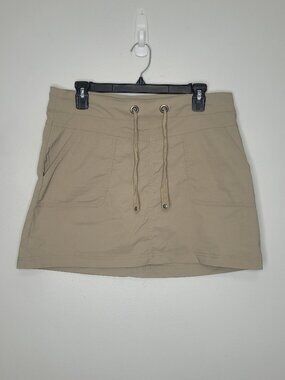 Prana Bliss Skirt in khaki short mini drawstring outdoor skirt size medium